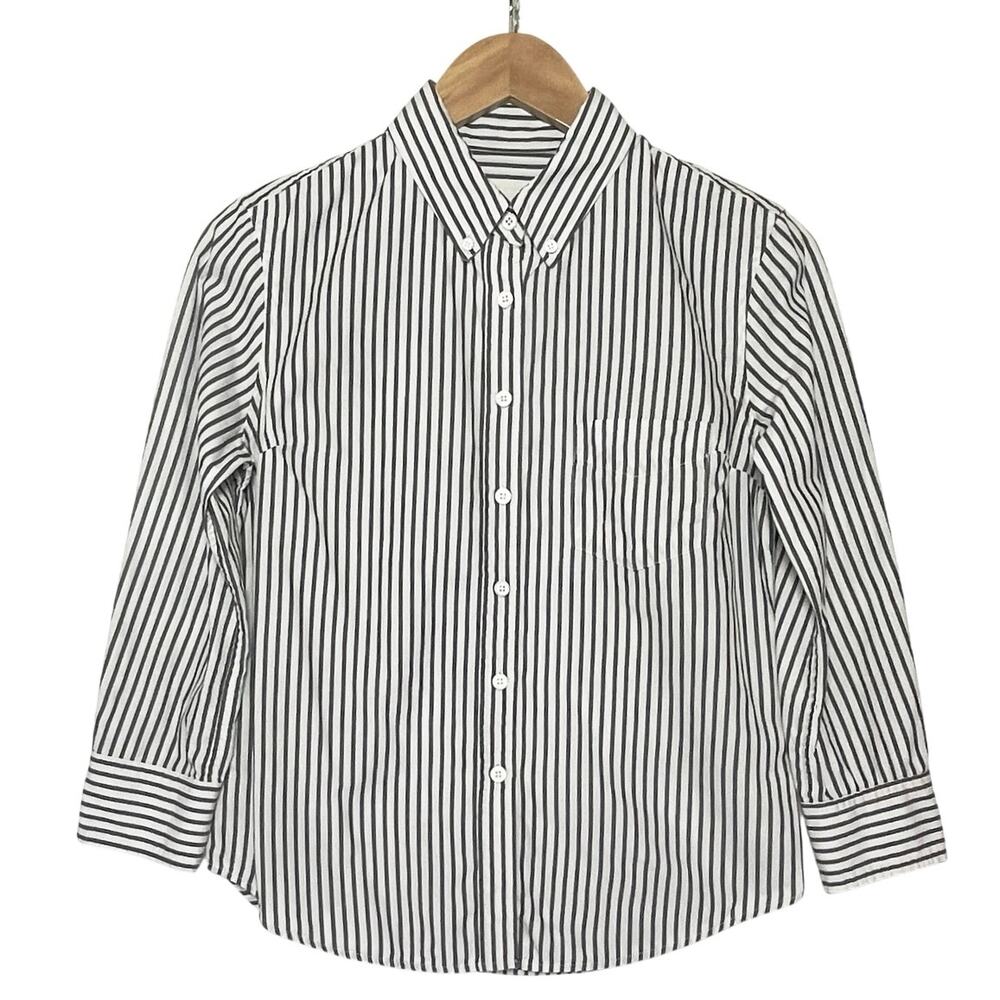 BAND OF OUTSIDERS Women’s 3/4 Sleeve Black and White Striped Blouse